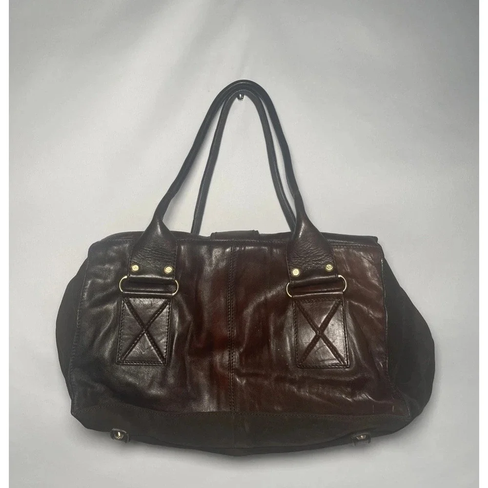 FRANCESCO BIASIA Large Leather Suede Handbag